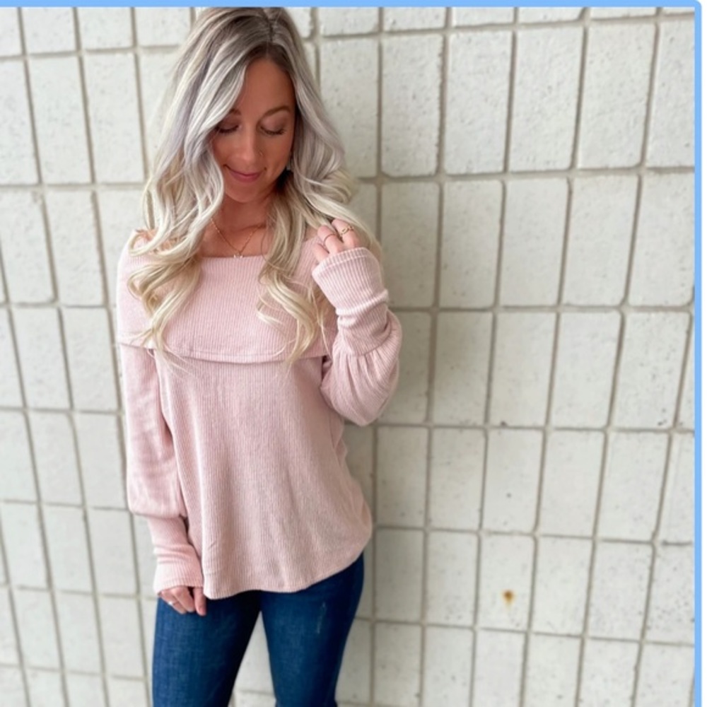 Pink boutique off the shoulder top
